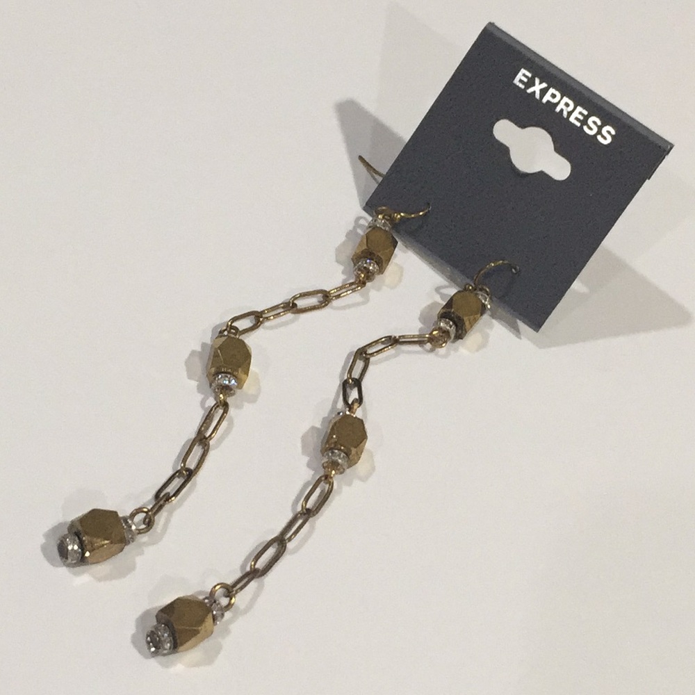 Express Earrings Silver Chain Drop Chain Dangle